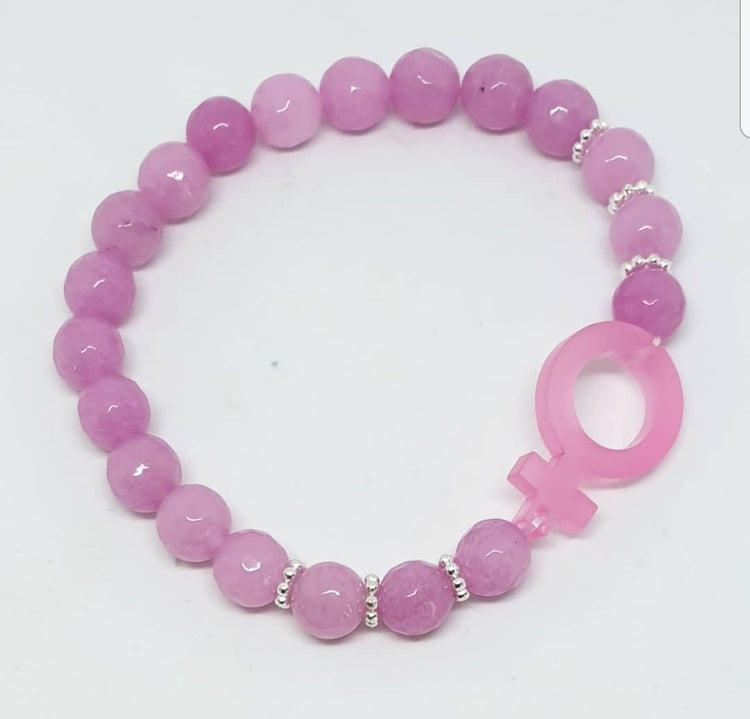 Facetterad Jade med rosa Venus