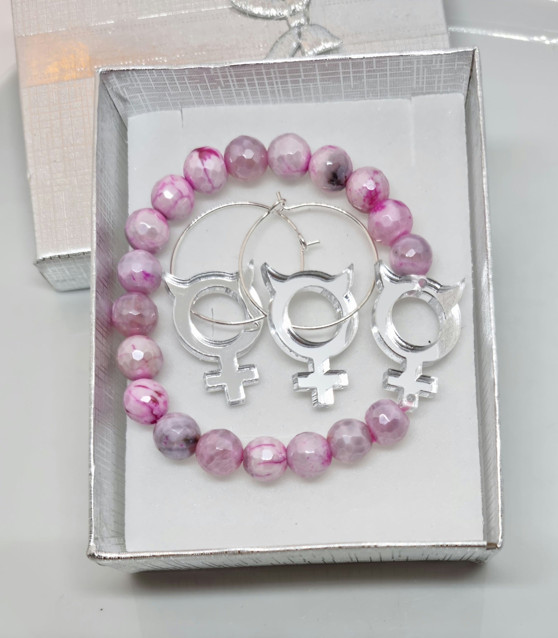 silver honjävel med elektropläterad Agat