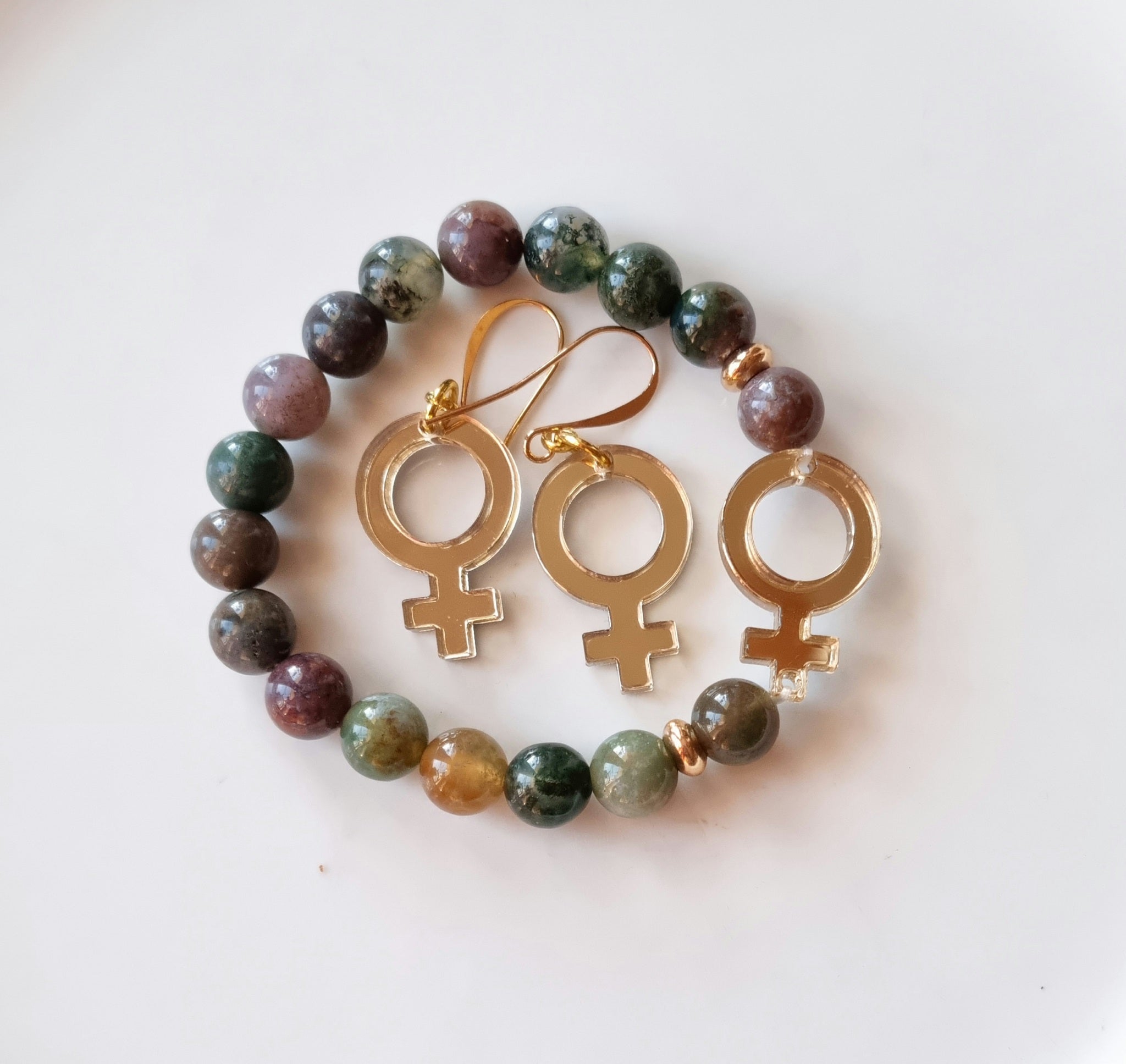 Indian Agat med Guldvenus