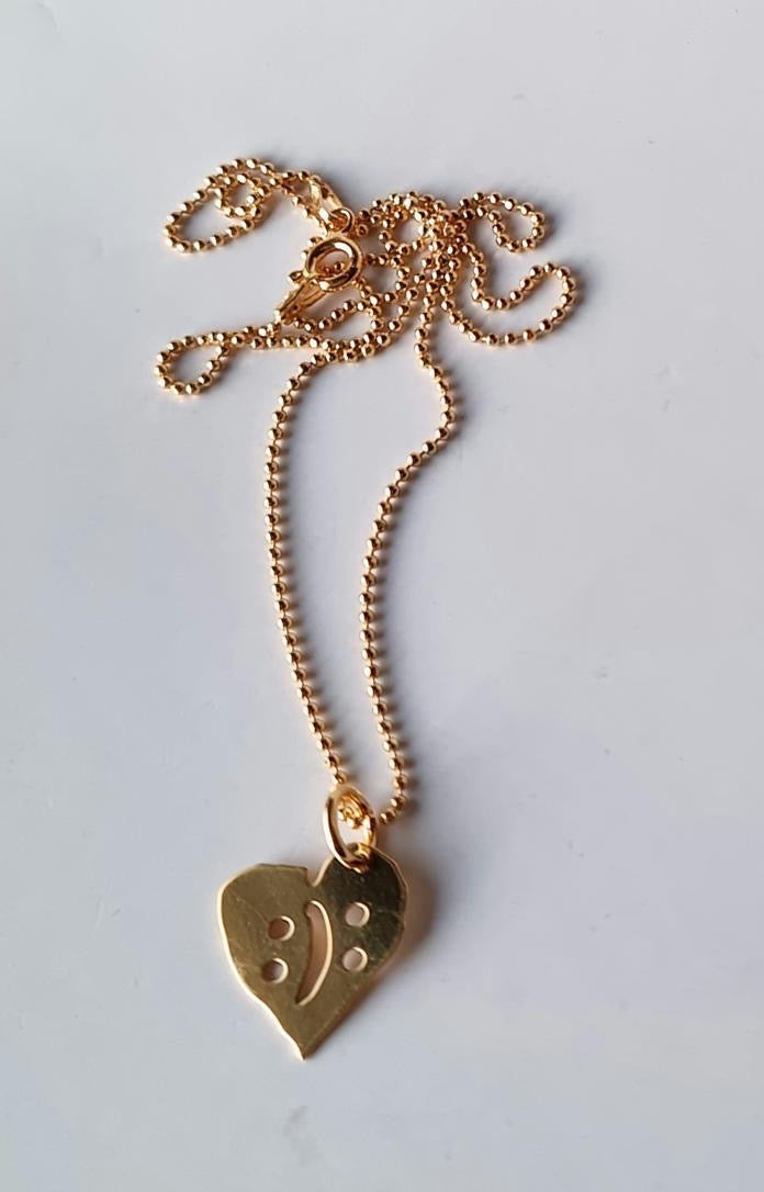 Halsband hjärta med guldplätering