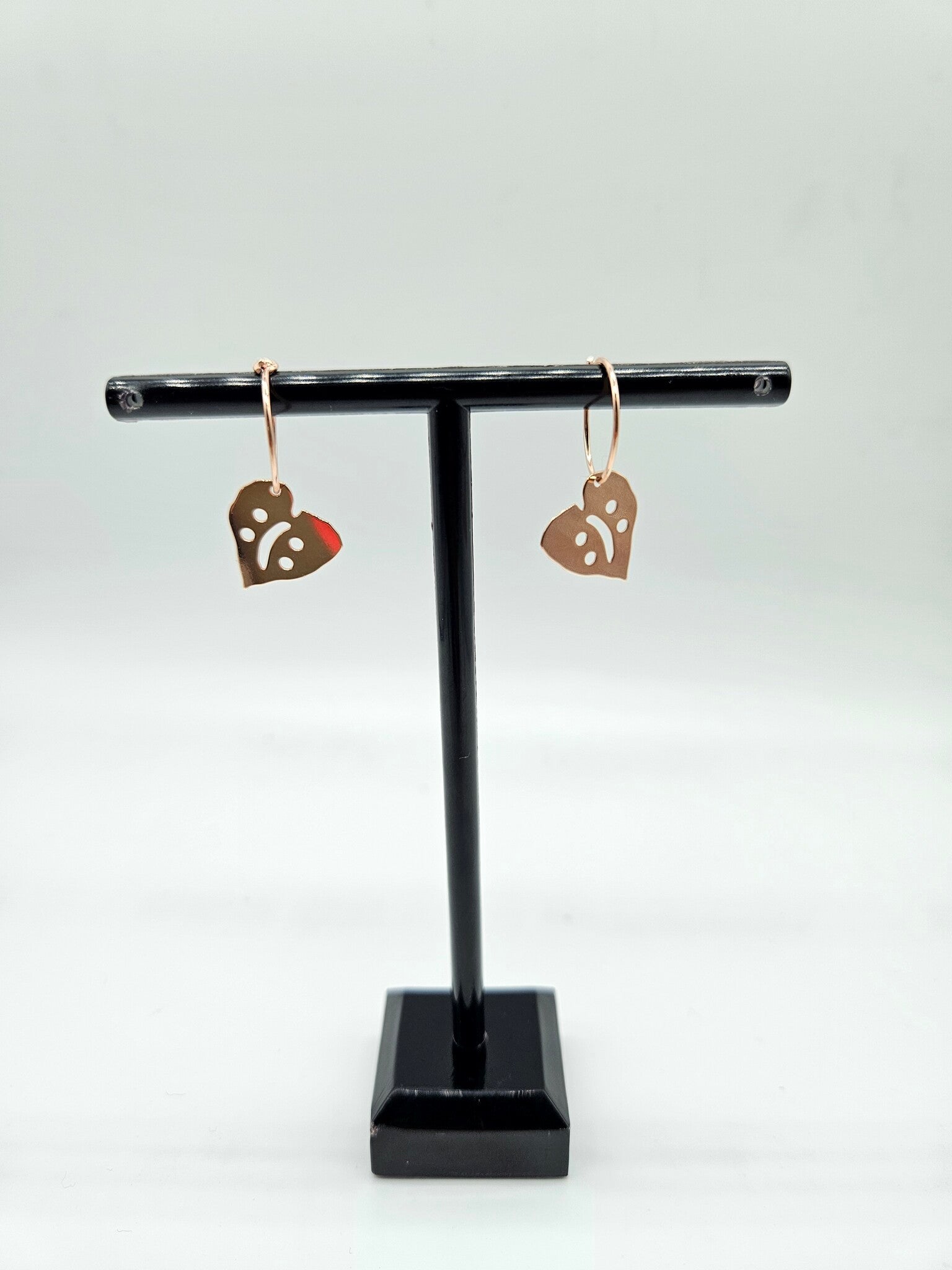 Hjärtan i creol, roseguldpläterade